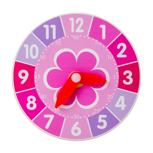 Wooden Shape Color Sorting Clock- Teaching Time Montessori Early Learning Educational Toy Gift for Toddler Baby Kids 5