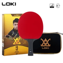 Ракетка для настольного тенниса LOKI 9 звезд, высококлейкая углеродная ракетка для пинг-понга, ракетка для соревнований по пинг-понгу для быстрой атаки и дуги Ракетка для настольного тенниса LOKI 9 звезд, высококлейкая углеродная ракетка для пинг-понга, ракетка для соревнований по пинг-понгу для быстрой атаки и дуги