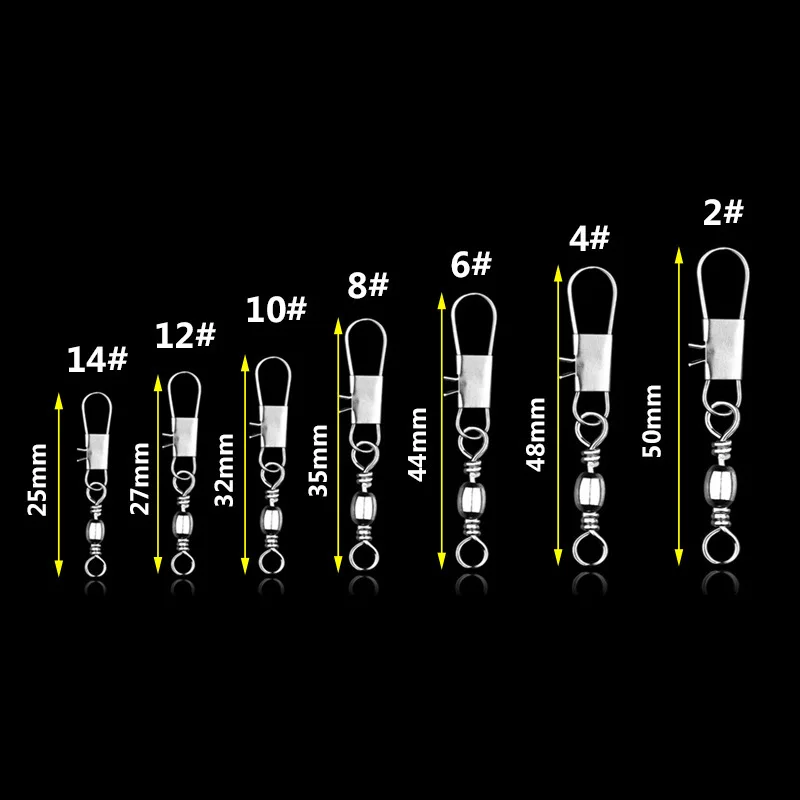 50Pcs-Bag-Stainless-steel-swiv