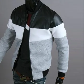 

Mens Jackets and Coats 2020 Spring Autumn New Casual Fashion Stitching Design Casual Stand Long Sleeve Slim Mens Jackets