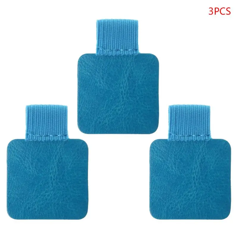 

3pcs Square Self-adhesive Leather Pen Clip Pencil Elastic Loop For Notebooks Journals Clipboards Pens Holder R9JB