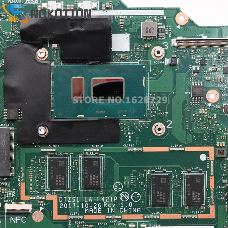 lower price  NOKOTION DTZS1 LA-F421P For Lenovo Yoga 380 X380 laptop motherboard 13.3 Inch SR3LA I5-8250U CPU 1.