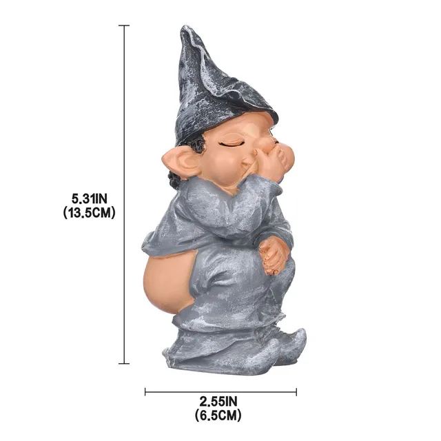 Kerti Tét Vicces Gyanta Szemtelen Gnóm Dekorációs Szobor Dekoráció Törpe Díszek - Image 6