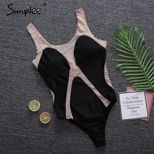 Прозрачное женское сексуальное боди Simplee, в стиле петчворк, слитный купальник с эффектом пуш-ап? для лета