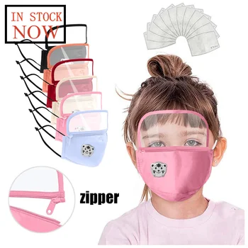 

4PC Kids Washable Protective Mask With Filter Detachable Eye Shield Face Maskswashable And Reusable mascarillas de proteccion