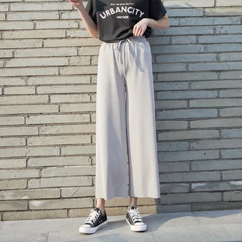 

2020 new summer casual straight harem ice silk loose trousers