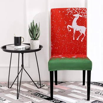 

Christmas Dining Room Chair Covers Slipcovers,Fabric Fit Stretch Soft Removable Washable Comfortable Christmas Kitchen Chair Cov