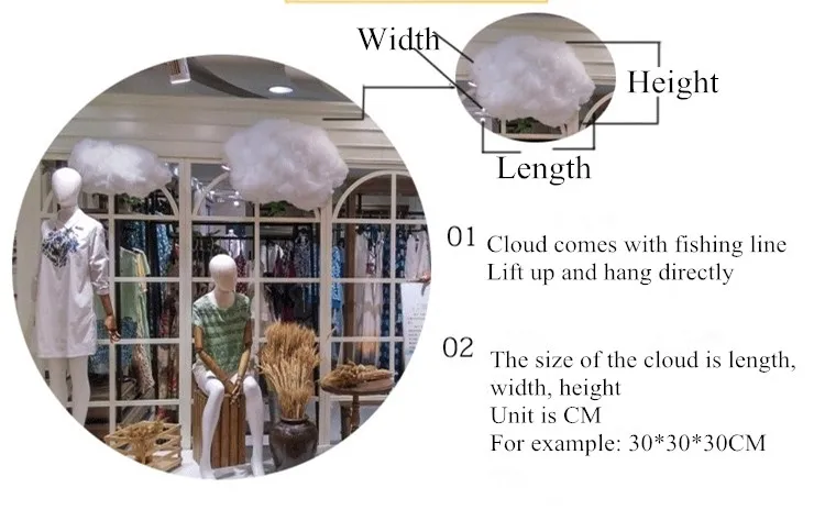 Artificial Cotton Clouds Decoration White 3D Ceiling Interior Cloud Decor Living Room DIY Wedding Party Decoration Props