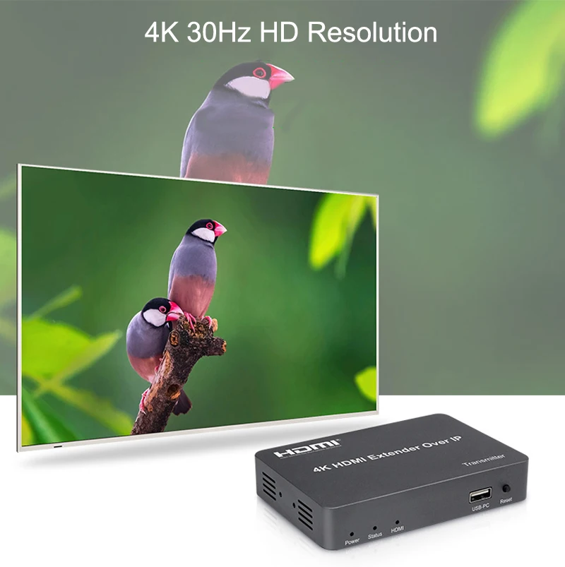 150M 4K HDMI удлинитель по IP KVM RJ45 Cat5E Cat6 Ethernet кабель Поддержка USB мышь клавиатура расширение 1 передатчик 30 приемник