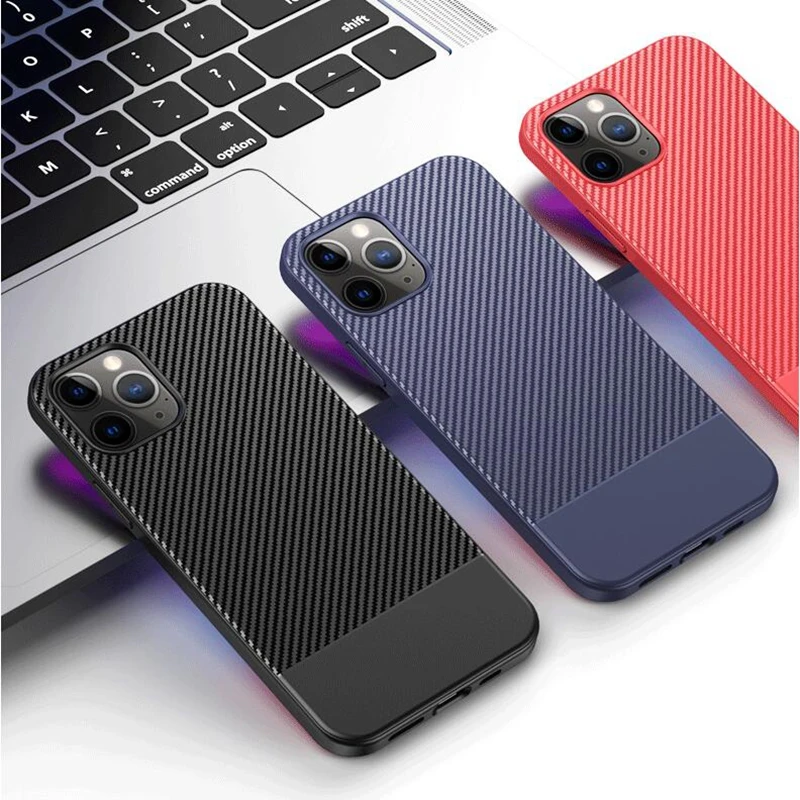 Карбоновый чехол для iphone 12 11 Pro Max mini X XR 5s 6s 7 8 Plus pro XS SE 2020 мягкие роскошные чехлы|case