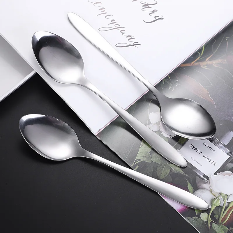Stainless Steel Soup Spoon Wholesale Restaurant Western Food Sharp Household Environmentally Friendly Tableware Gift | Дом и сад