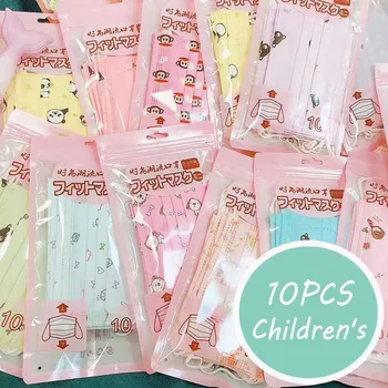 

10pc Kids Respirator Scarf Mascarilla Mask For Face Маски Mascherine Disposable Respirator Industrial 3ply Ear Loop Masque