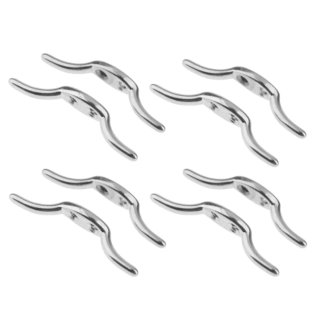 8 X Stainless Steel Rope Cleat Deck Mooring Marine Line Flag 67mm
