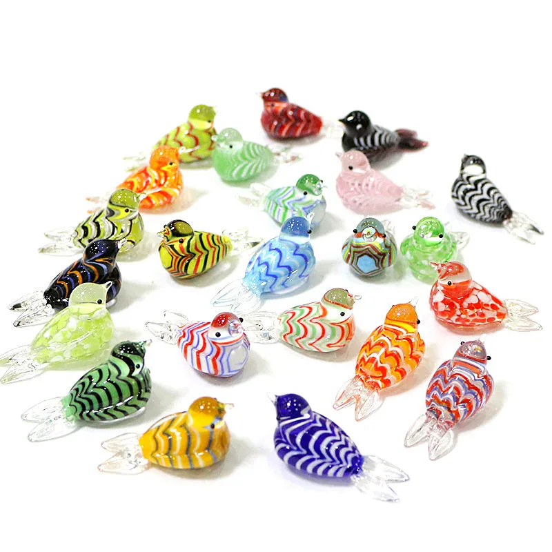 Custom Handmade Glass Bird Miniature Figurines Japanese Style Cute Tiny Animal Craft Ornaments Home Fairy Garden Decor ornament crafts miniature figurines miniature ornament cat figurine decoration cat figurines glass ornament wood figurines feather bird figurines mini penguin figurines wooden bear figurines
