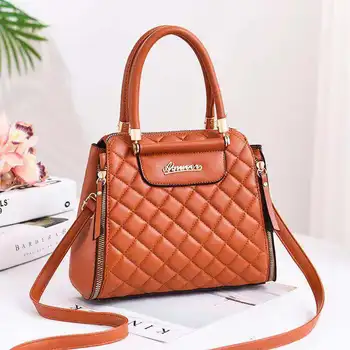 

10 pieces classic all-match diamond Plaid embossed graceful fashionable women's Hand bag shoulder crossbody bag