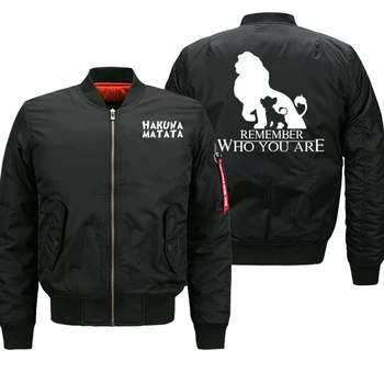 

REMEMBER WHO YOU ARE Pritned Jacket Men HAKUNA MATATA Streetwear Mens Jackets 2019 Autumn Winter Thick Military Coat 8XL Plus