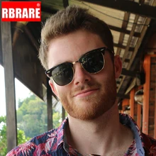 RBRARE, классические поляризационные солнцезащитные очки с полуметаллической оправой, мужские брендовые дизайнерские солнцезащитные очки с полуоправой, женские солнцезащитные очки, Lunette Soleil Homme
