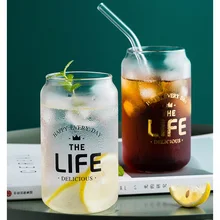 Ins Горячие творческие банка колы с буквенным узором мягкий стаканчик для напитков цветок в чай стеклянные кружки чашки 350 мл