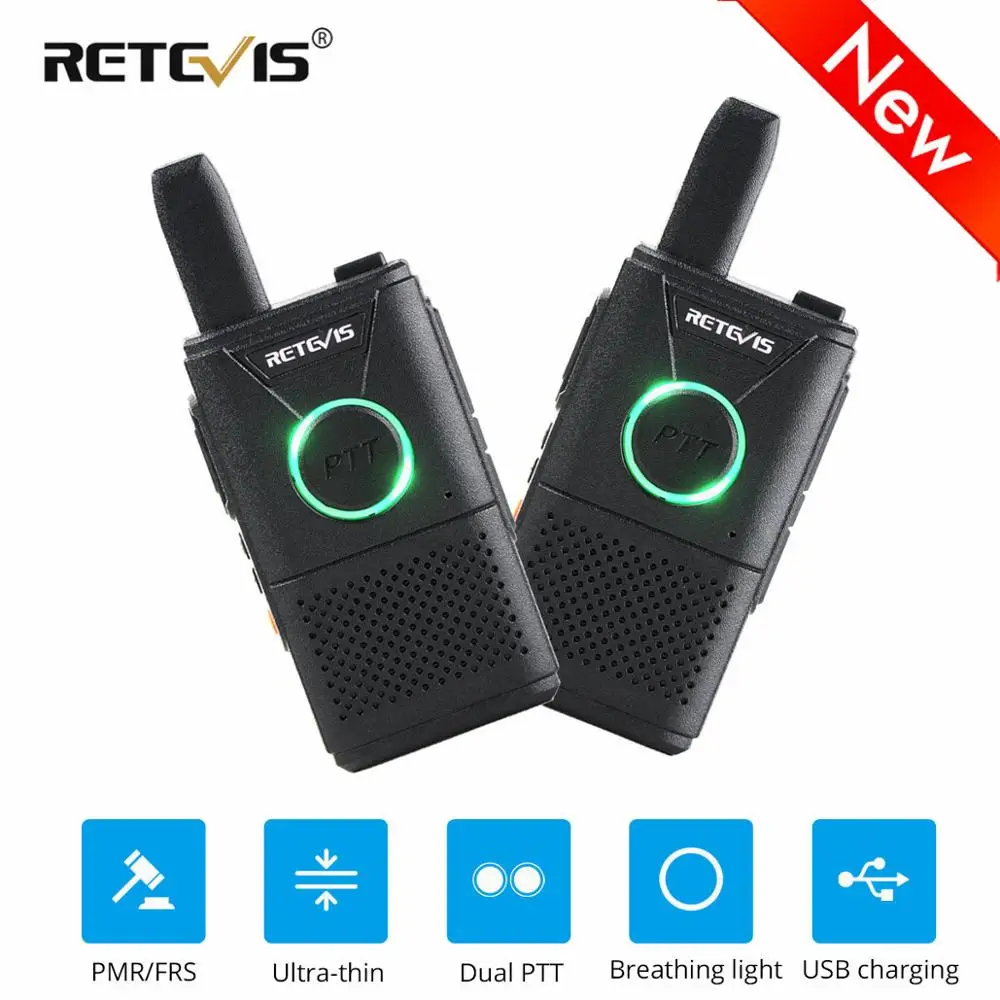 RETEVIS RT618/RT18 PMR Radio Rechargeable Mini Walkie Talkie 2 pcs PMR446 PMR 446 FRS Dual PTT VOX Two-way Radio Walkie-Talkie