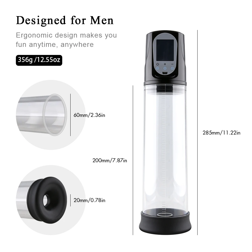 Penis Pump Vibrator Enlargerment Vacuum Pump Erection Electric USB Automatic Penis Enlargement Cock Extender For Men Sex Toys 6