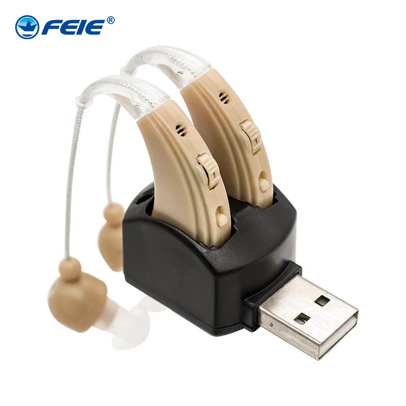 Дешевый слуховой аппарат с USB Перезаряжаемые усилитель для наушников S 109S ухо