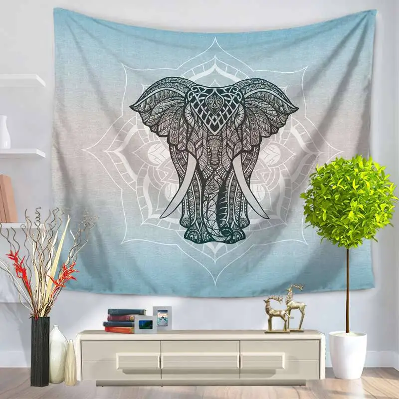 

tapestry Elephant flower print wall hanging beach sitting blanket