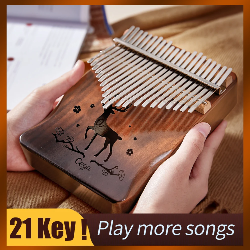 Высококачественный музыкальный инструмент kalimba 21 ключ из акации с 17 клавишами