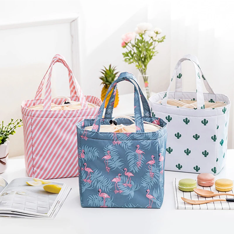 

New Fresh Insulated Lunch Boxes Cold Portable Convenient Lunch Bag Outdoor Picnic Thermal Oxford Waterproof Beam Bags Kitchen