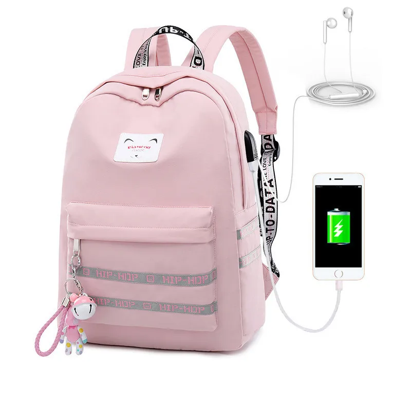 Женский школьный рюкзак с USB зарядкой и защитой от кражи|Рюкзаки| |