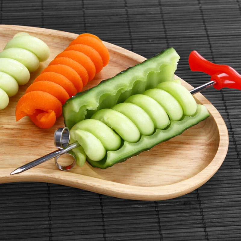 Ручной роликовый спиральный слайсер редиска инструменты для приготовления картофеля Овощной спиральный резак кухонные принадлежности, фрукты инструменты для резьбы(случайный цвет