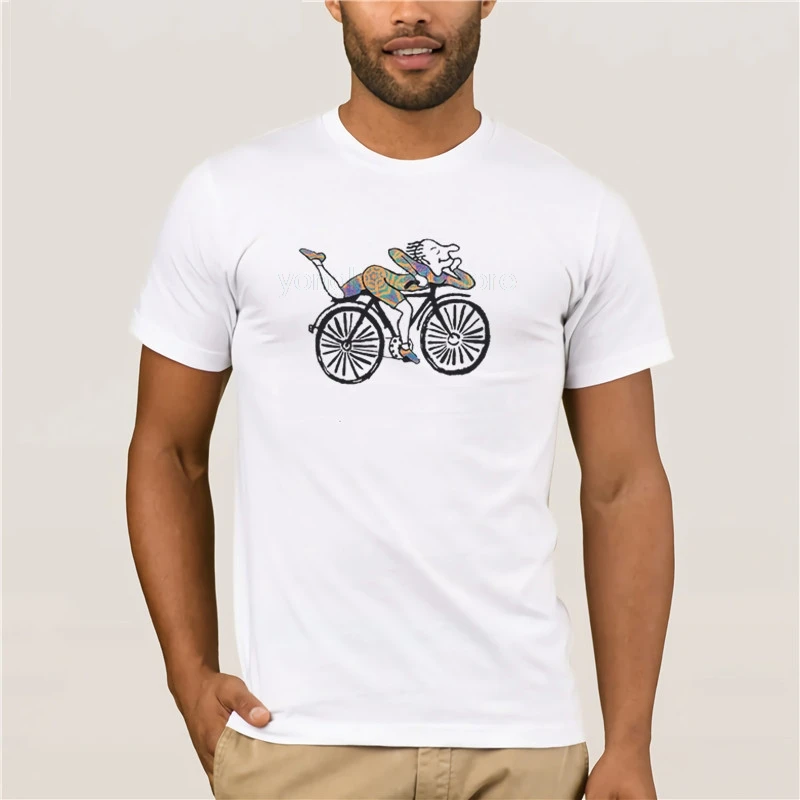 

Men's 2020 Fashion Style T-Shirt BICYCLE DAY DR ALBERT HOFFMEN LSD ACID TRIPPY New Fashion Mens Short Sleeve Tshirt