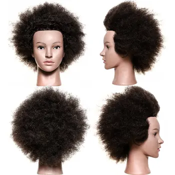 

Traininghead Salon Afro Kinky Curly Mannequin Head Doll With Hairdressing Training Head Real Hair Manikin Head Braiding Practice
