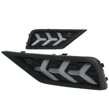 

LED Daytime Running Fog Lights Turn Indicator Bumper DRL Fit for Tiguan 17-18