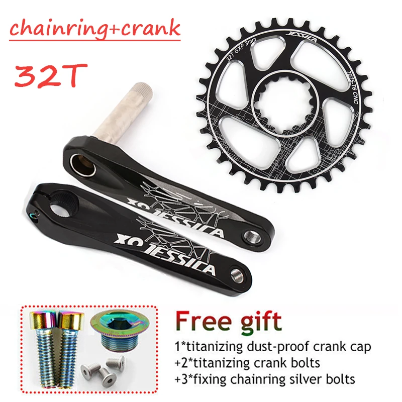 Джессика 170 мм рукоятки GXP MTB велосипедная передняя звезда узкая широкая цепь из колец Цепь 32/34/36/38T дорожный велосипед 3 мм смещение, цепочка, кольцо, Алюминий система велосипеда - Цвет: crank chainring-32t