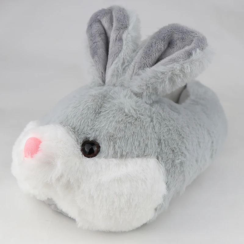 Women Cute Animal slippers Girls Rabbit Home shoes Big size 42 Non slip Flat with Winter slipper Short Plush TPR Sole women slippers lightweight slippers flat slippers