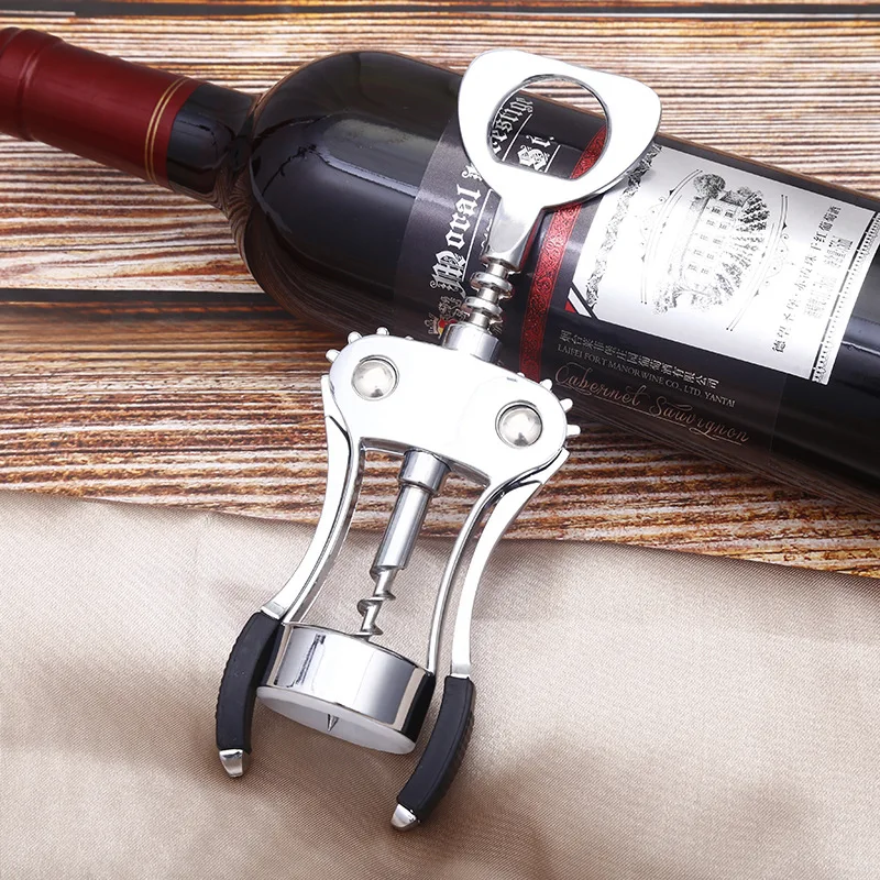 

Zinc Alloy Wine Bottle Opener Stainless Steel Screw Cap Strong Multi-function Wineware Supplies Open Cover Set