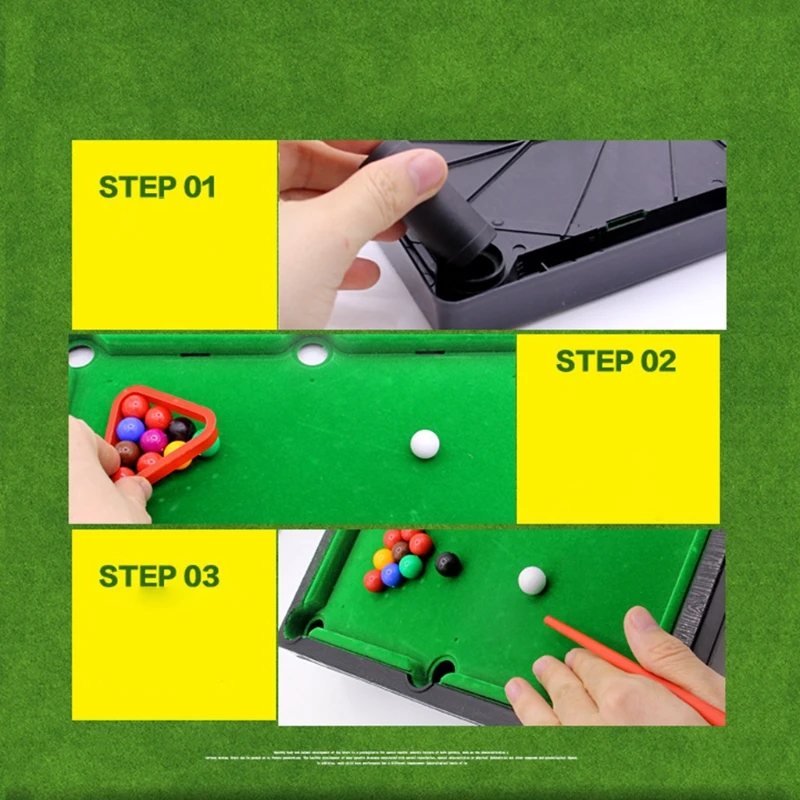 Pool Table Playset 77HC Mini Pool Table Tabletop Desktop Billiards Snooker Game with 2 Sticks & Balls Home Office Desk Stress Relief Games