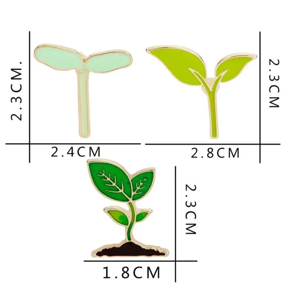 

Cartoon Funny Enamel Accessory Badge Green Plant Sapling Cute Tree Fashion Bean Brooch Pin Leaf Women Jewelry
