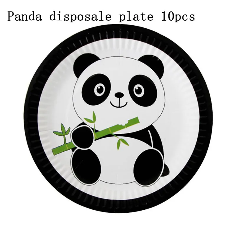 

10pcs/lot Panda Theme 7-inch Plates Birthday Party Decorations Kids Wedding Disposable Tableware Paper Plates Party Supplies