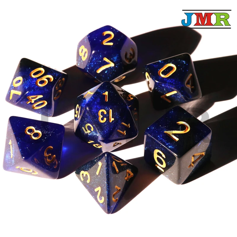 Супер Вселенной Galaxy набор Игральный костей из D4 D20 RoyalGemini с блестящие блеск