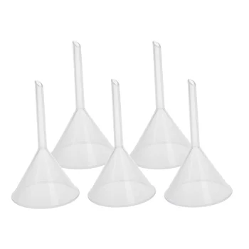 

5 Pcs 60ml Multipurpose Plastic Funnels Laboratory Clear White Plastic Filter Funnel