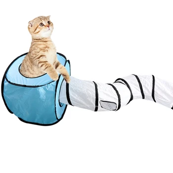 

Tent S-type Cat Tunnel Cat Toy Foldable Cat Tunnel Interactive Pet Game Toy Indoor Outdoor Cat Kitten Toy