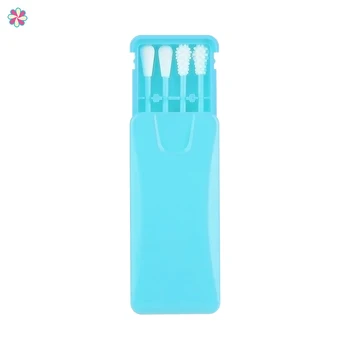 

4 Pcs/Box Reusable Makeup Swabs Silicone Double-Head Safety Cleaning SwabsCY