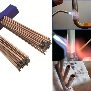 

5/10/20Pcs 1.0mm/2.0mm*500mm Brass Welding Rod Bronze Welding Wire Electrode Soldering Rod No Need Solder Powder Welding Rod