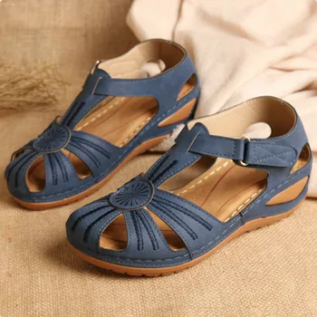 

Women Gladiator Sandals Summer Platform Wedges Heel Round Toe Hook Loop Retro 2020 Casual Outdoor Ladies Shoes Zapatos De Mujer