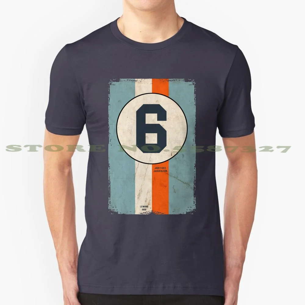Gt40 1969 Le Mans Vintage Racing Stripes Cool Design Trendy T-Shirt Tee Grandprix Gp Senna Fernando Alonso Retro