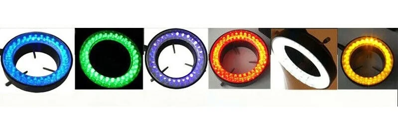 Adjustable 144 LED Ring Lamp Microscope Light Source Dia.60mm