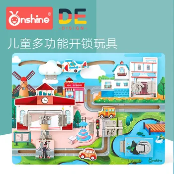 

Onshine Children's Unlocking Toys Cognitive Board Baby Montessori Early Education and Wisdom Toys Kindergarten Teaching Aids