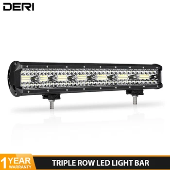 

DERI 20 inch 420W Led Work Light Bar Tri-Row Combo Beam For 4x4 Offroad Cars SUV ATV Tractor Boat Trucks Excavator 12V 24V 6000K