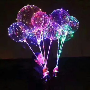 

Happy Christmas night lights Decoration Luminous Led Balloons Transparent Round Bubble Decoration Party Wedding Decorations